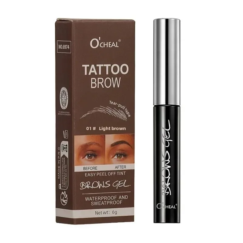Peel-Off Semi-Permanent Eyebrow Gel Long-Lasting Waterproof Smudge-Proof 3D Tattoo Tint Black Brown Shades Easy Apply Quick Dry