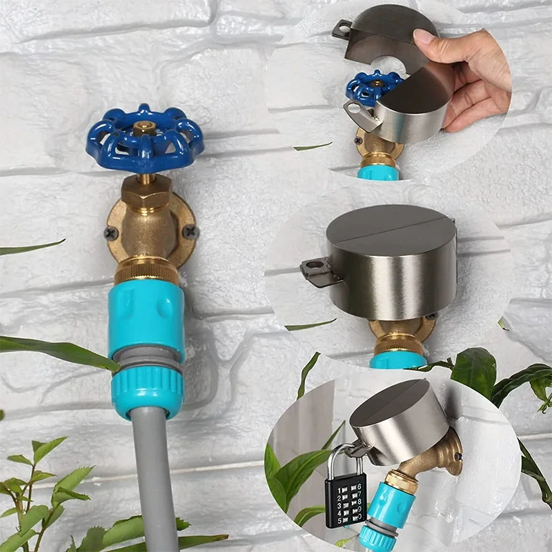 Multi-functional With Lock Outdoor Garden Wall-mounted Faucet Lock Cover Gate Valve Locking Device For Home Faucet Protection