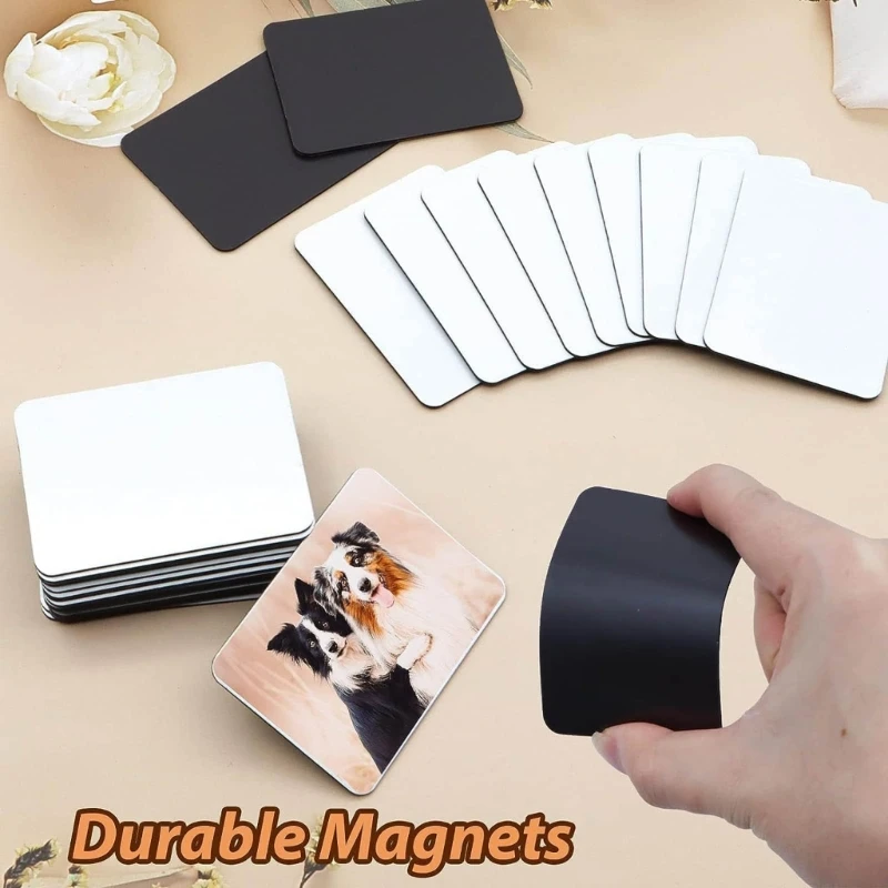 34pcs Sublimation Magnet Blanks Fridge Refrigerator Magnets for Sublimation Blanks Kitchen Office Decor DIY