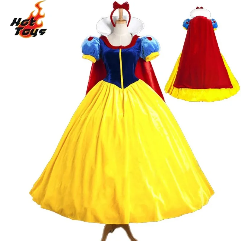 Cartoon Princess Snow White Halloween Party Costume Adult Cosplay Plus Size Dress Girl Princess Dress Women Adult Clothing