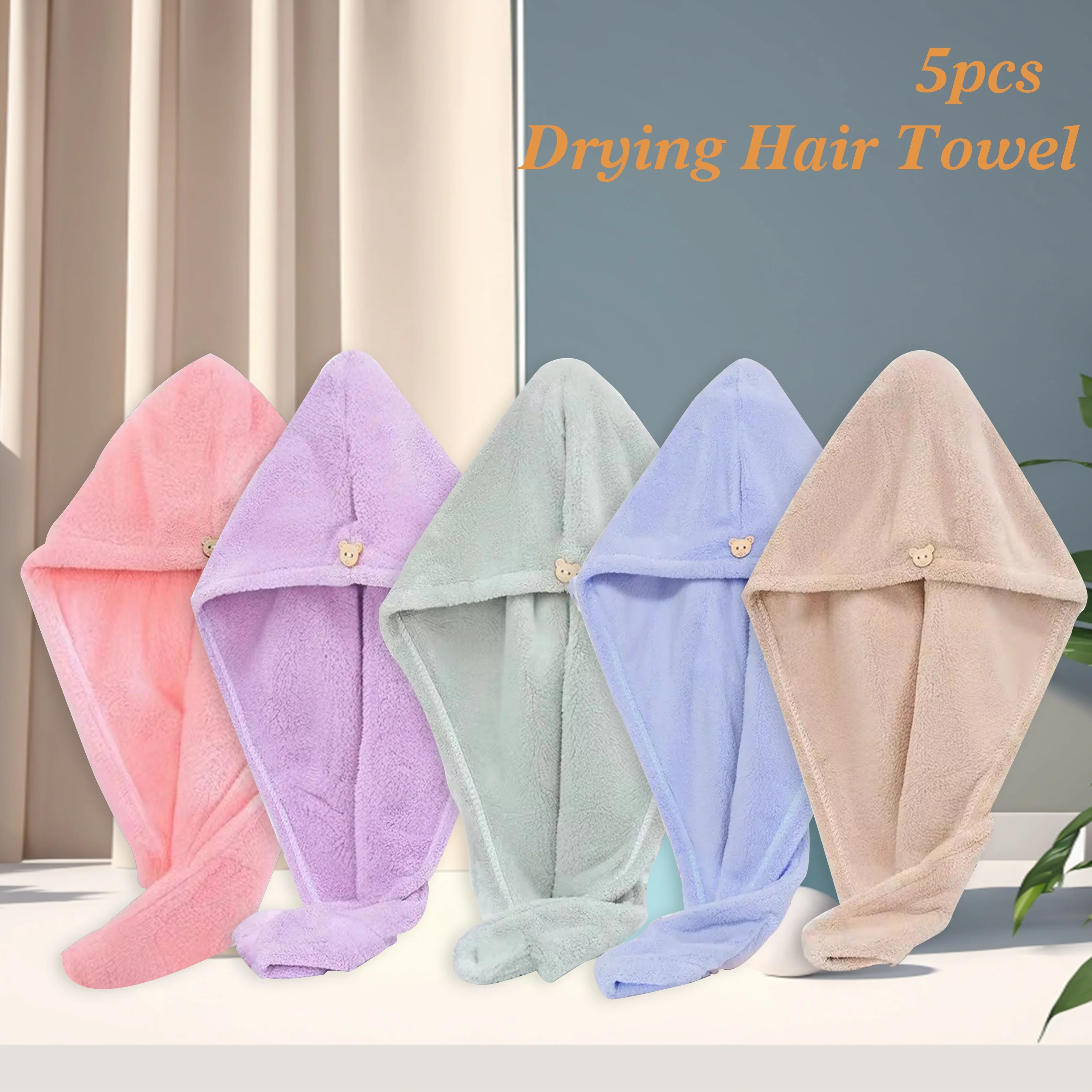 Quick Drying Hair Towel Wrap Coral Velvet Solid Water Absorbent Dry Hair Hat Bathroom Hair Washing Headband Quick Drying