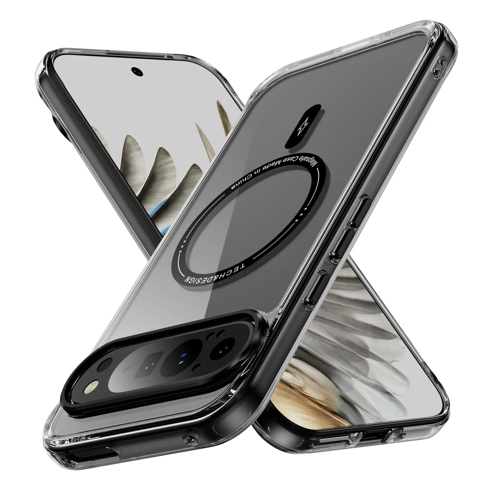 

Clear Wireless Charging Magnetic Hard Case For Google Pixel 9 Pro XL 8A 8, Non-Yellowing Metal Buttons Magsafe Phone Cover Funda