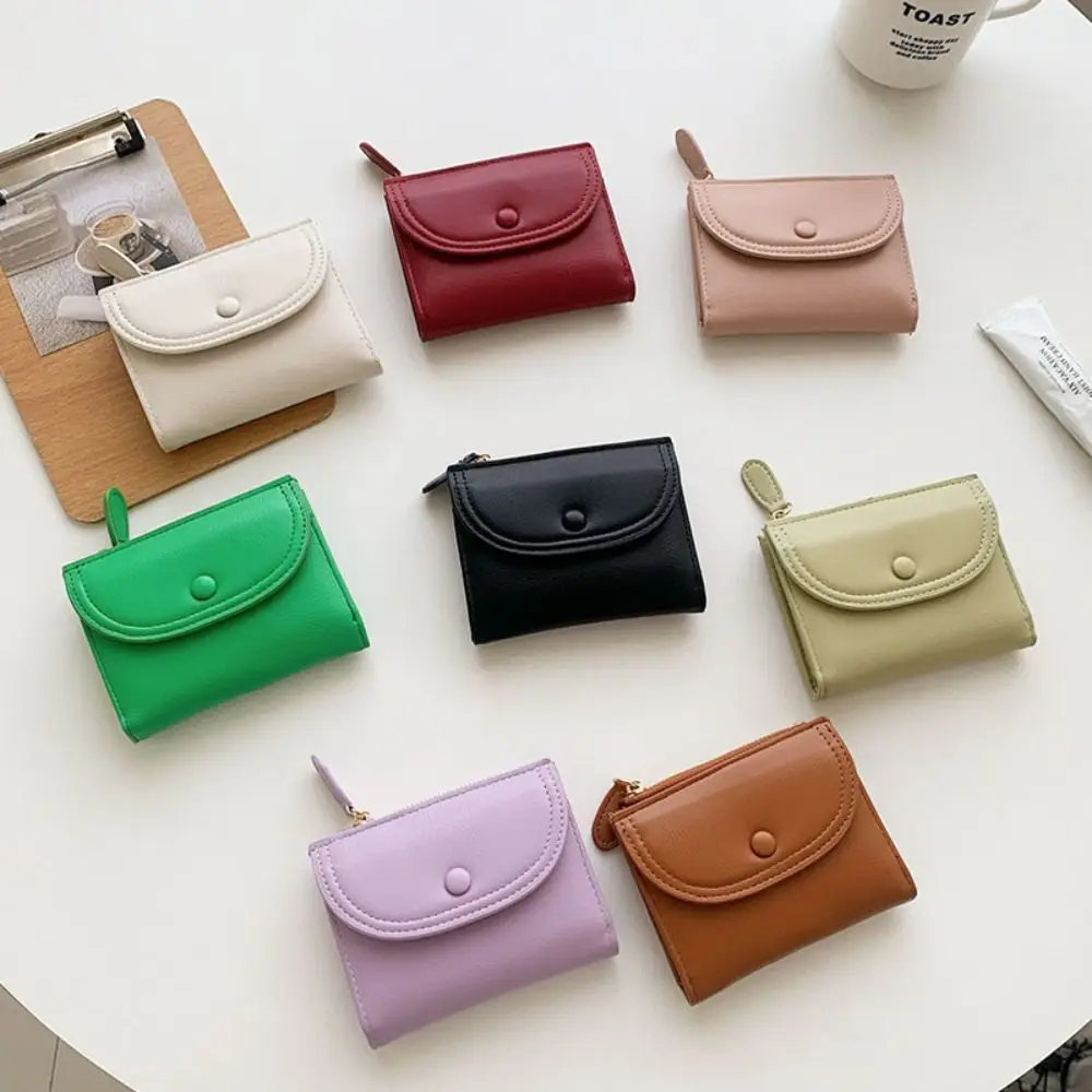 

Portable Short Style Women Wallet Delicacy Foldable Cash Wallet Colorful Zipper Multifunctional Wallet Outdoor