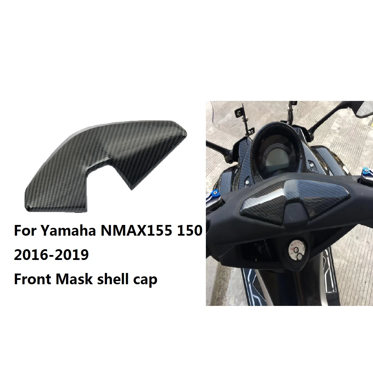 for Yamaha NMAX155 150 2016-2019 Motorcycle Carbon Fiber Front Mask Shell Cap Head Cover Trim Frame Accessories