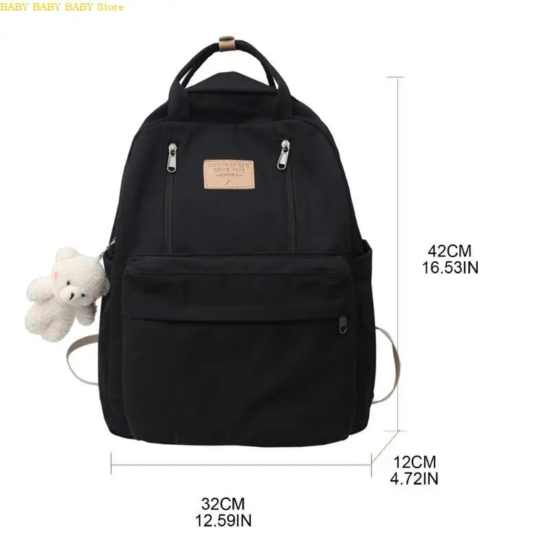 Q81A 패션 학교 책가방 나일론 백팩 노트북 여행 데이 팩 십대 소녀 대학 대용량 학생 학교