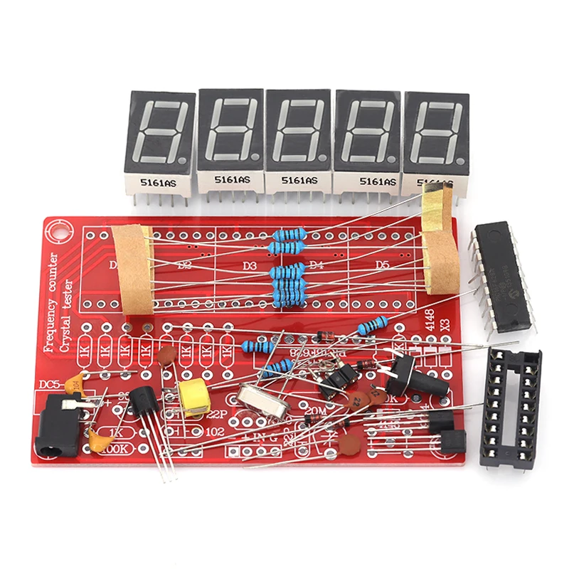 Javino High Precision Frequency Counter 1Hz-50MHz Full Range Crystal Tester 5-Digit Tube DIY Kit
