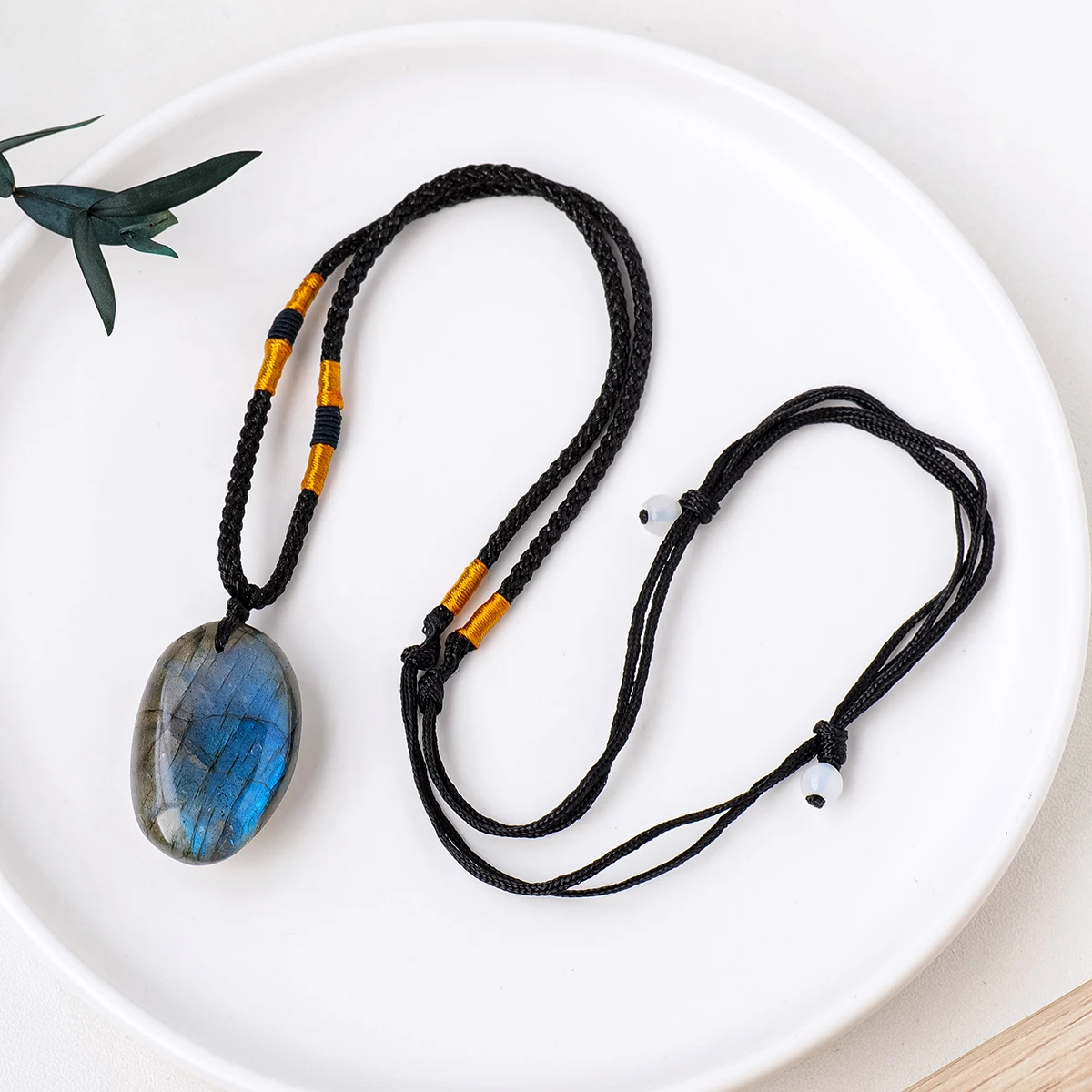 Natural Blue Labradorite Healing Crystal Pendant Necklace Gemstone Jewelry For Spiritual Balance Meditation