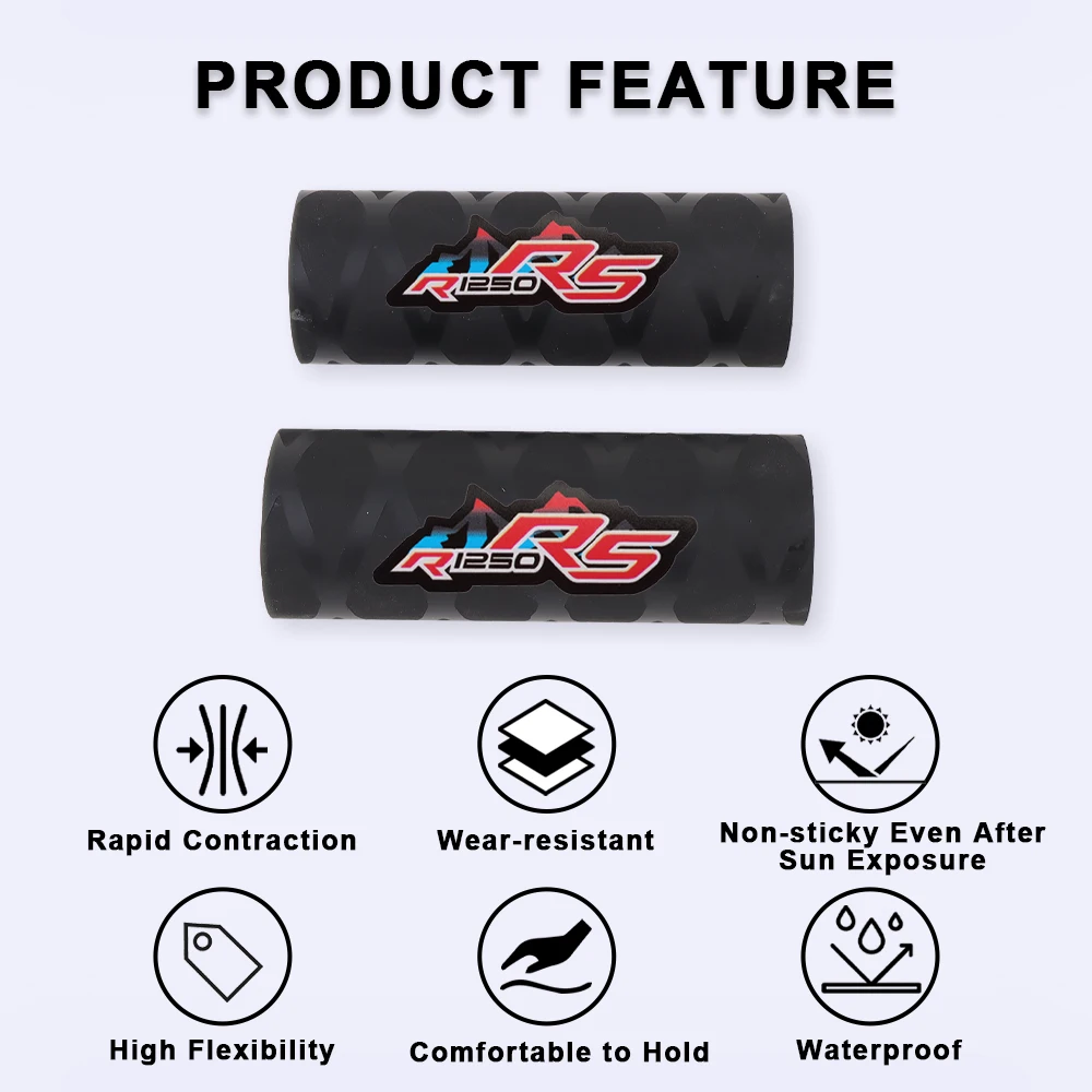 Rubber Motorcycle Handlebar Grip Cover For BMW R1250RS R 1250 RS R1250 RS 2019-2024 Heat Shrinkable Handle Bar Grips Accessories