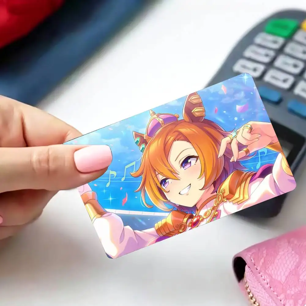 Uma Musume T-Tm opera o 4pcs 1Set Card Stickers Small Waterproof Chip 4PCS Card Sticker Anti-Scratch