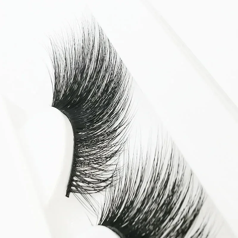 1ペア 3Dミンクつけまつげ ナチュラルメイク アイラッシュエクステンション ロングクロスボリューム ソフトフェイクアイラッシュ ウィングド フォックスシル