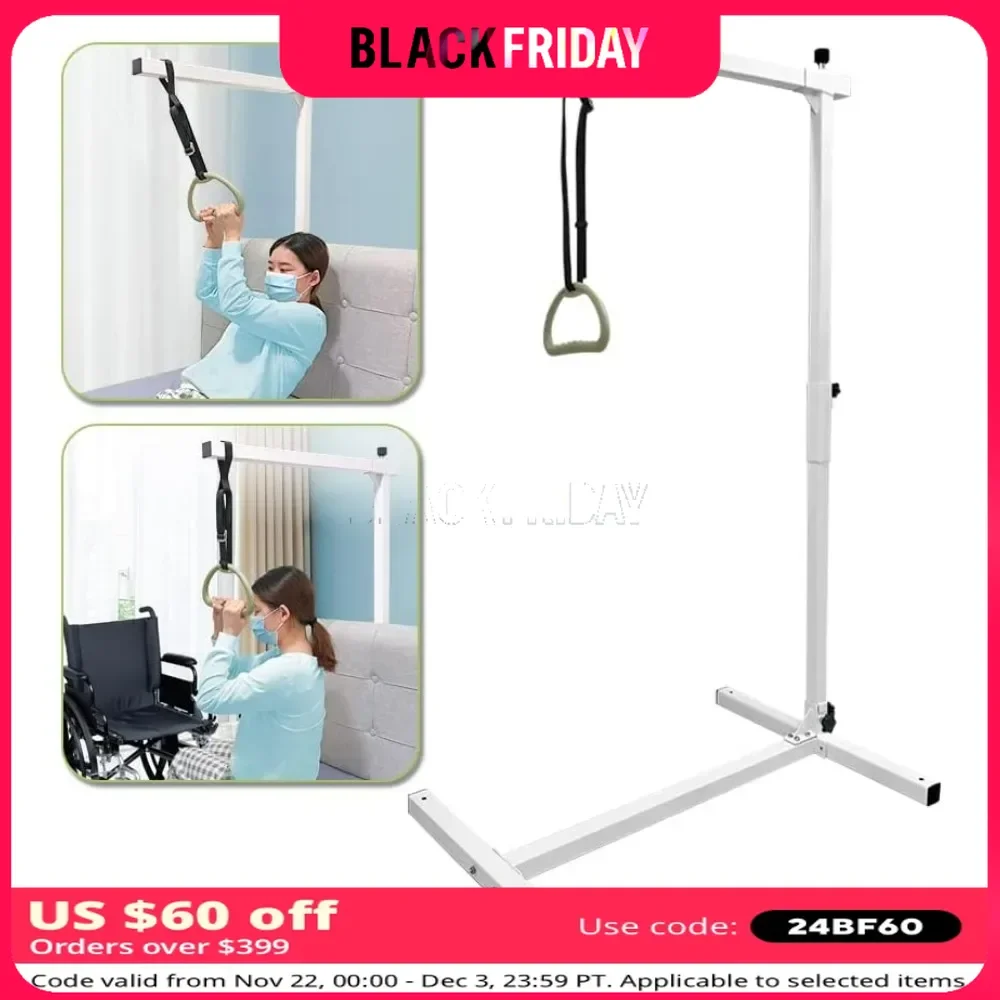 Bed Mobility Aids, Bedside Pull Up Bar, Lift for Elderly Seniors Transfer Rail, Medical Trapeze for Hospital Bed Standing Helper