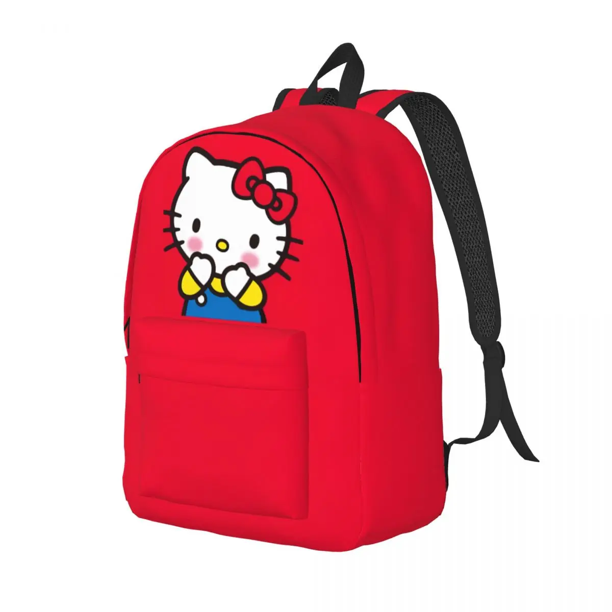 Hello Kitty Shying Backpack Elementary High College School Student Bookbag Teens Canvas Daypack with Pocket