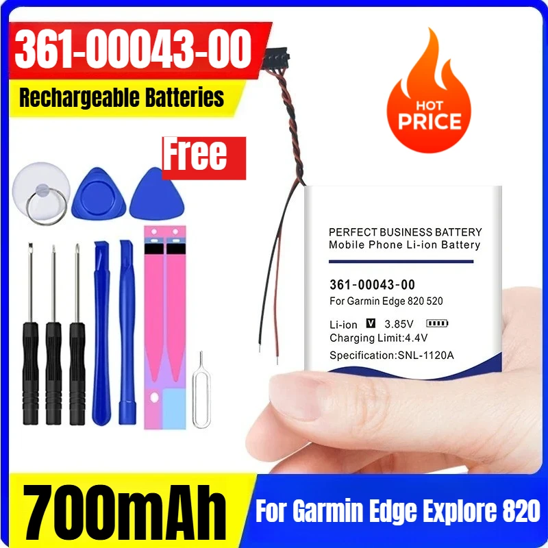 

700mAh Battery 361-00043-00 361-00043-01 GPS 010-01626-02 for Garmin Edge Explore 820 Edge 520 500 200 205 GPS 520 Plus