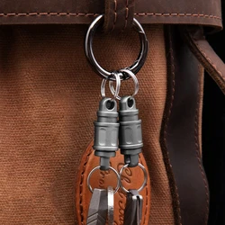 EDC Titanium Alloy 360° Rotatable Quick Release Keychain Carabiner Clip Keyring Car Key Holder Package Knife Box Cutter for Gift