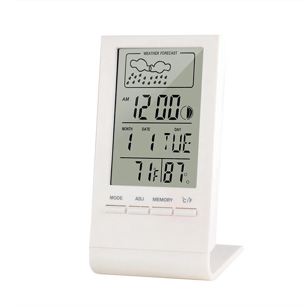 1pc Digital LCD Thermometer Hygrometer Humidity Meter Temperature 10%RH~99%RH Clock Indoor Room Home Improvement