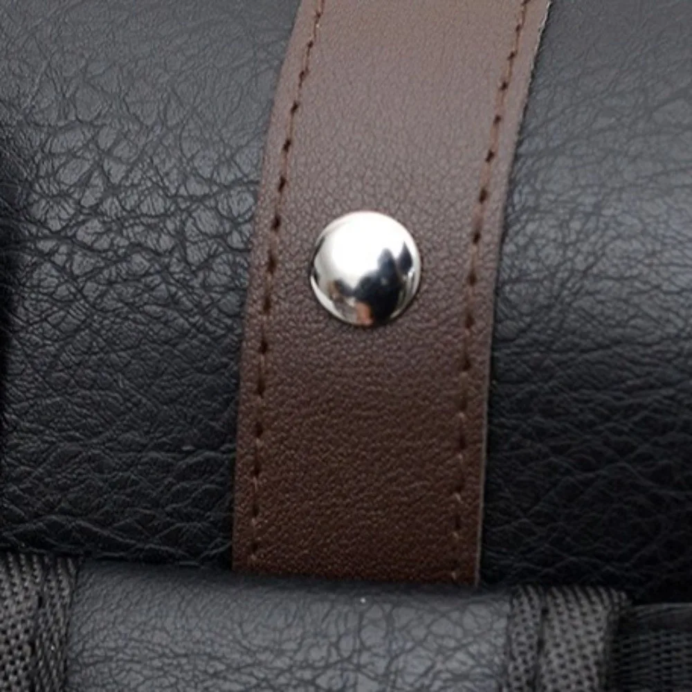 

Рюкзак с несколькими карманами и пряжкой на ремне, большой вместительный рюкзак из мягкой искусственной кожи, водонепроницаемый однотонный школьный рюкзак для деловых поездок