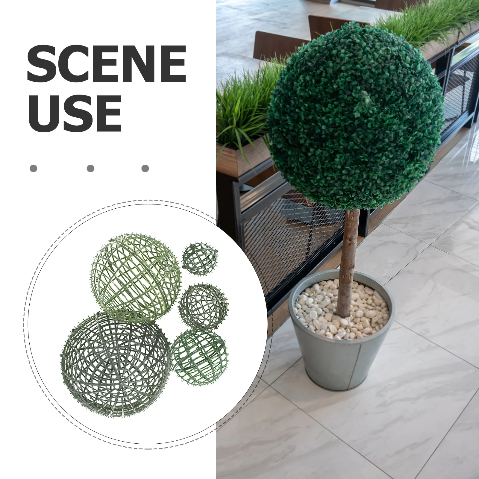 5 قطعة نبات زهرة اصطناعية توبياري الكرة رف قوي البلاستيك العشب الكرة الإطار الزخرفية تشكيلة زهور حامل الزفاف