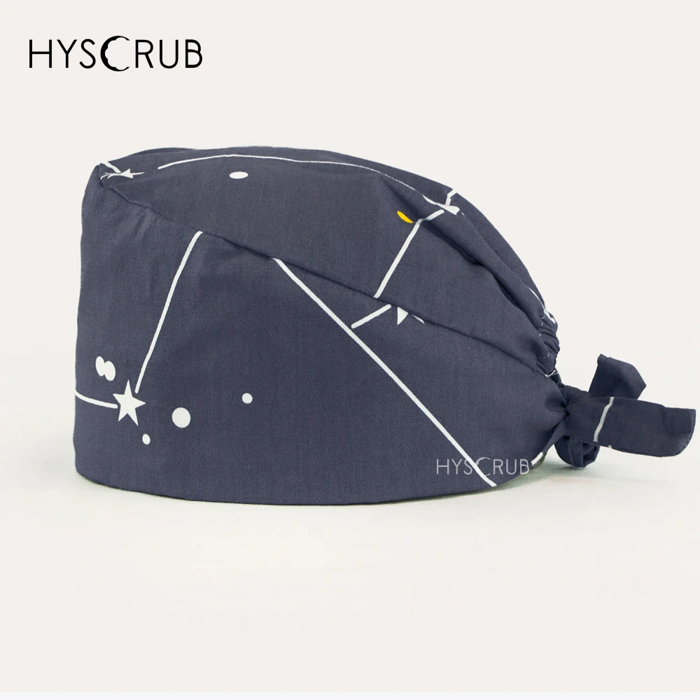 Unisex Nursing Scrub Cap Cartoon Printing Scrubs Hat For Women Surgicals Hat Women'S And Men Operating Room Hat