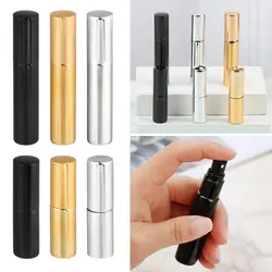 Sıvı dağıtıcı için sızdırmaz alüminyum Atomizer ince sis sprey ile 10 ML taşınabilir UV cam doldurulabilir parfüm şişesi boş