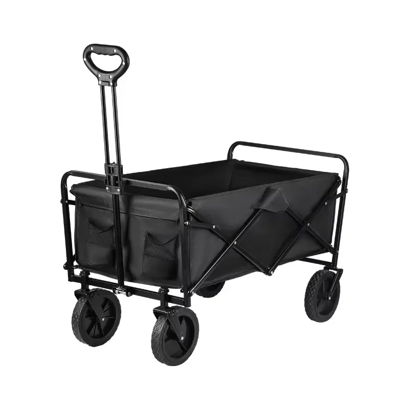 400kg Capacity Metal Camping Cart Outdoor Foldable Trailer with Easy Smooth Rolling Detachable Wheels for Camping