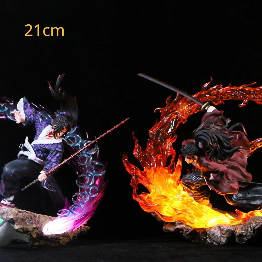 Demon Slayer Figurine Anime Figures Battle Form Kokushibou And Tsugikuni Yoriichi PVC Material 21cm