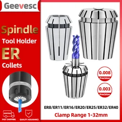 ER8 ER11 ER16 ER20 ER25 ER32 Er Spring Collet Chuck Nauwkeurigheid 0.008Mm Voor Cnc Frezen Gereedschaphouder Graveermachine spindel Motor