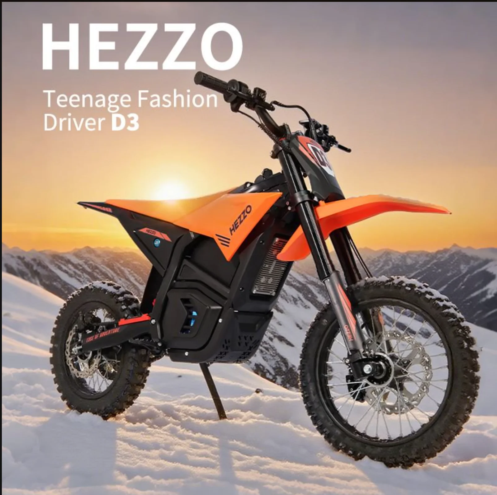 

HEZZO D3 60V 3500W Electric Dirt Bike for Teens - 50MPH Motocross E-Bike with Hydraulic Brake - Free Shipping