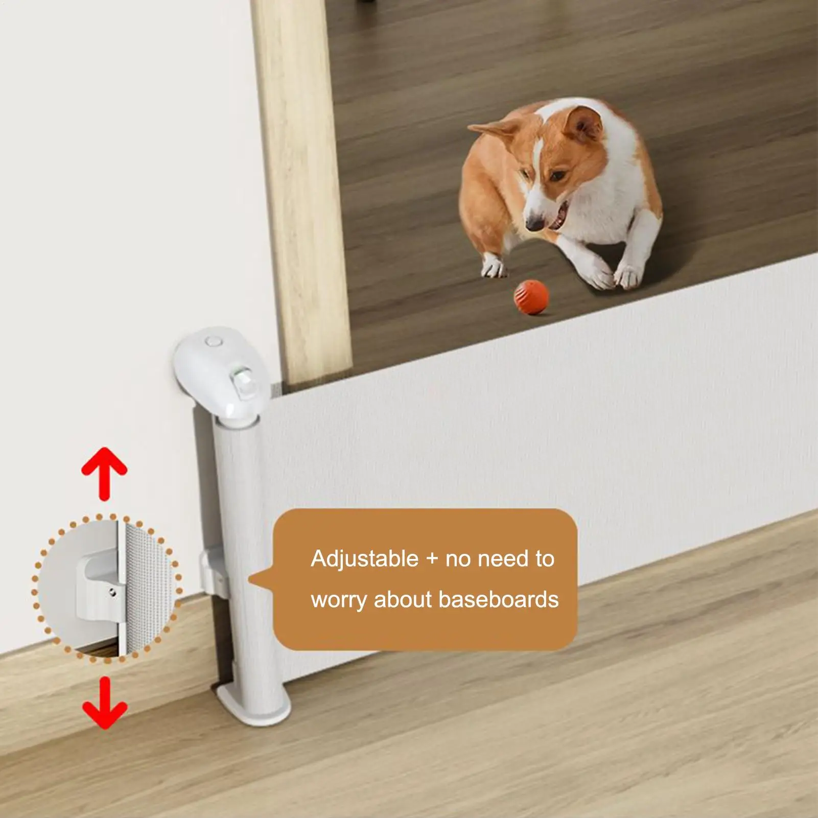 

Retractable Door Barrier for Pets 17.7x59inch Safety Enclosure Retractable Pet Gates for Dogs for Indoor Outdoor Doorways