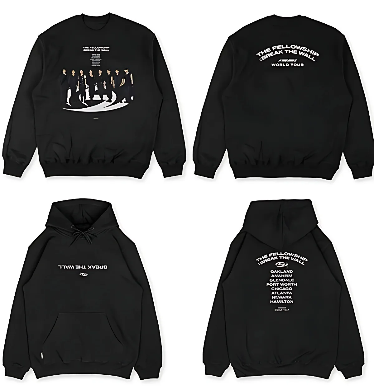 KPOP ATEEZ THE FELLOWSHIP : BREAK THE WALL 2022 WORLD TOUR Oversized Women/Men Hoodie Sweatshirt Casual Tracksuit K-POP Clothes