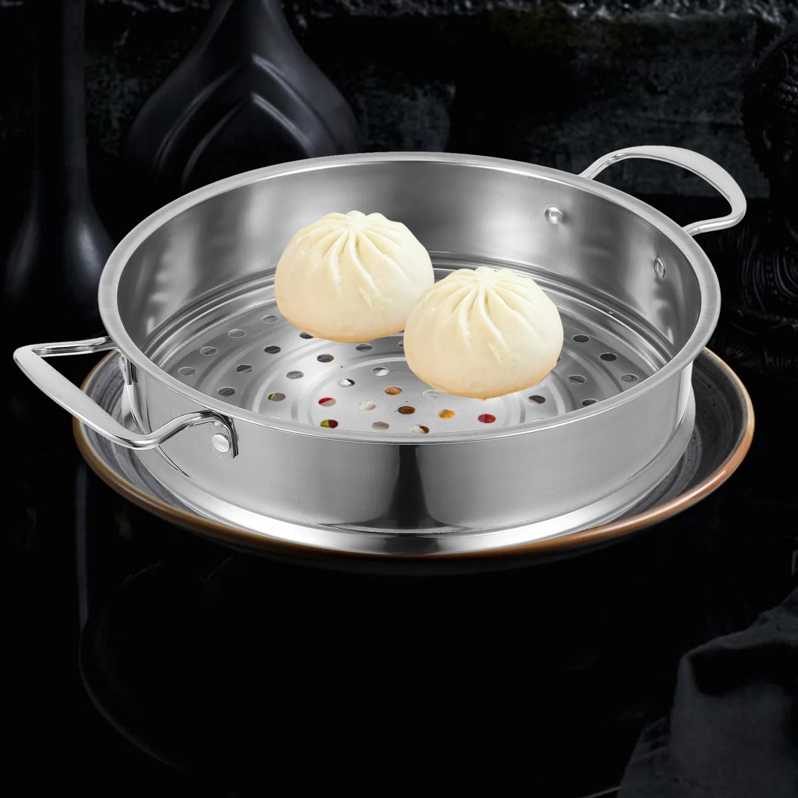 

Stainless Steel Steamer Basket 24cm Round Steaming Rack for Pressure Cooker Rice Cook Vegetables Fruit Dumpling Seafood Steamer