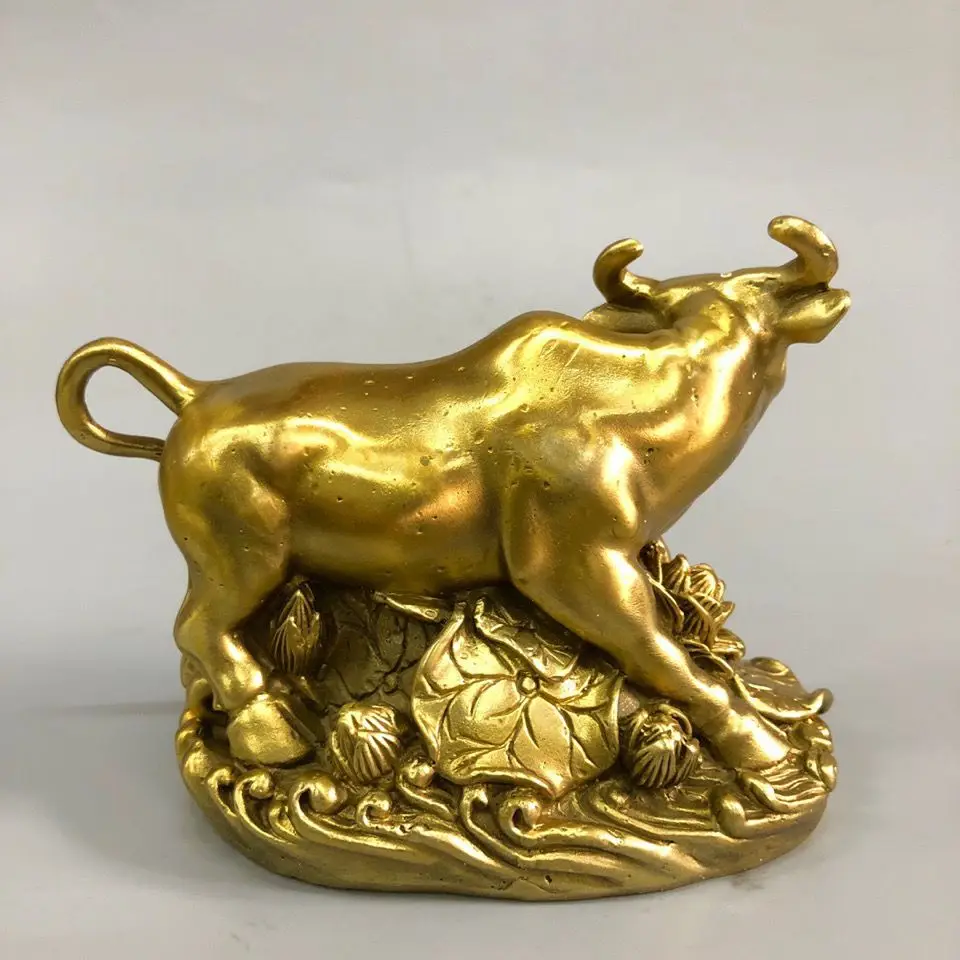 Good luck koi fish cow bull Statue Sculpture Figurines Home Garden Decoration Statues For House