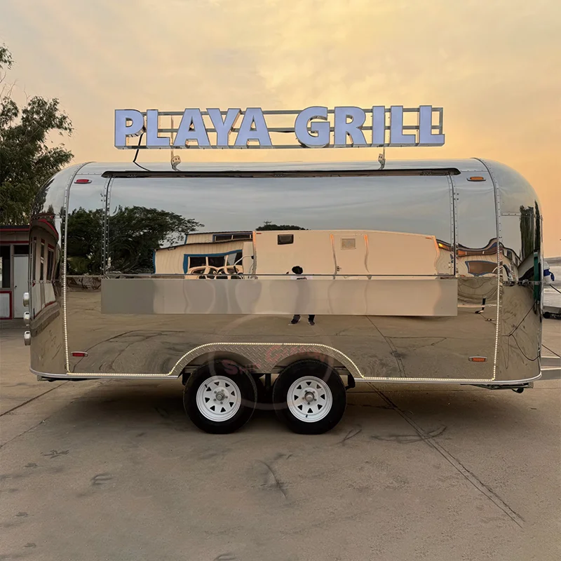 

Fully Equipped Street Ice Cream Cart Outdoor Fast Food Trailer Mobile Hot Dog Truck Concession Food Truck for Sale