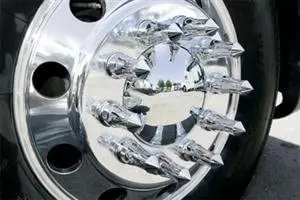 20PCS ABS Chrome Plastic 33mm Towering Inferno Flames Push-on Spiked Lug Nut Covers for Semi Trucks