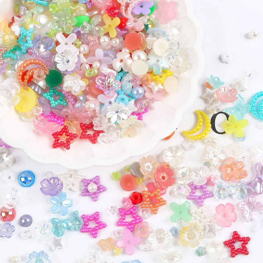 20g /Bag Acrylic Mixed Shape Multiple Colors Loose Beads Handmade Bracelet Necklace Beads Jewelry Making Materials Accessories
