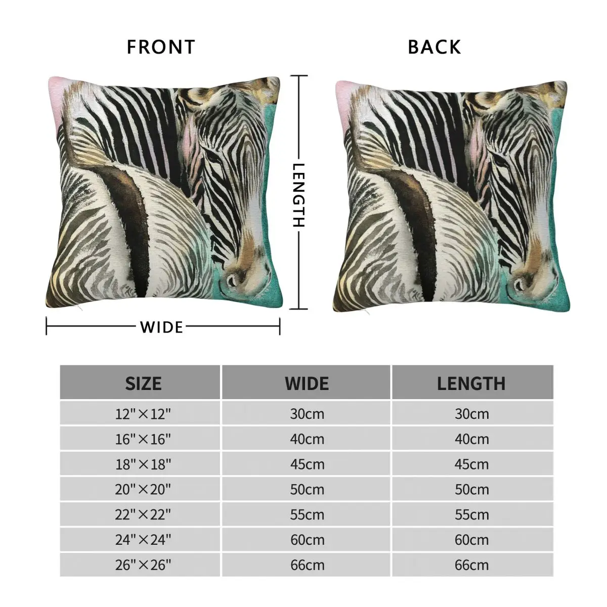 Zebra Black White Stripes Square Pillowcase Polyester Linen Velvet Pattern Zip Decor Throw Pillow Case Sofa Cushion Cover