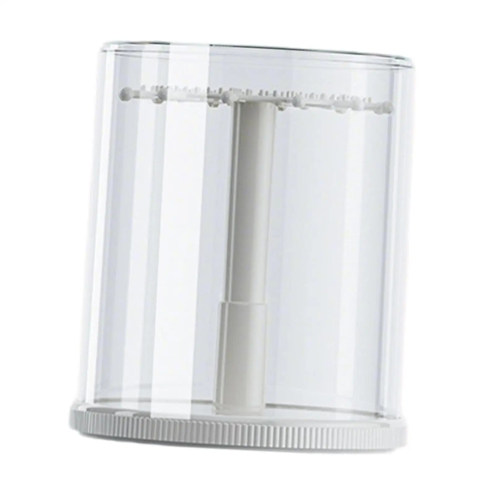 360 Rotating Dolls Display Case Transparent Box for Collectible Miniatures Keychains Plush Toys Storage Showcase