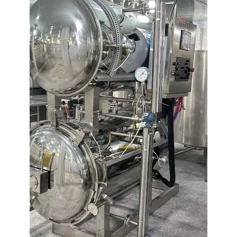 High Water Steam Autoclave Sterilizer Automatic Pressure Processing Machine SUS304 Stainless Food Sterilization Customized