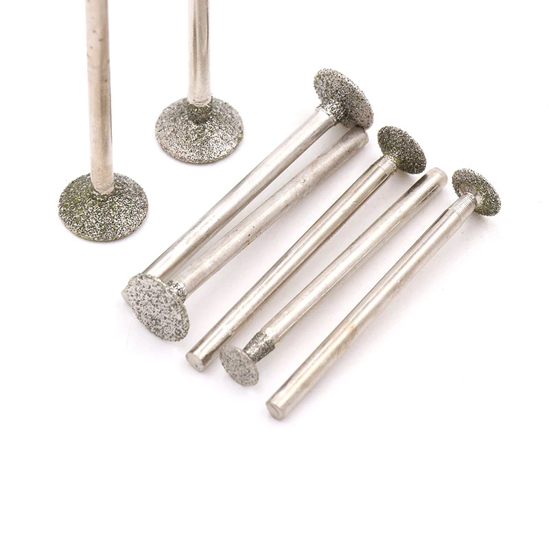 

Diamond Abrasive Burr Grinding Bits 2.35/3mm Shank Jade Carving Polishing 3~12mm T-shaped Polishing Engraving Bit Rotary Tool