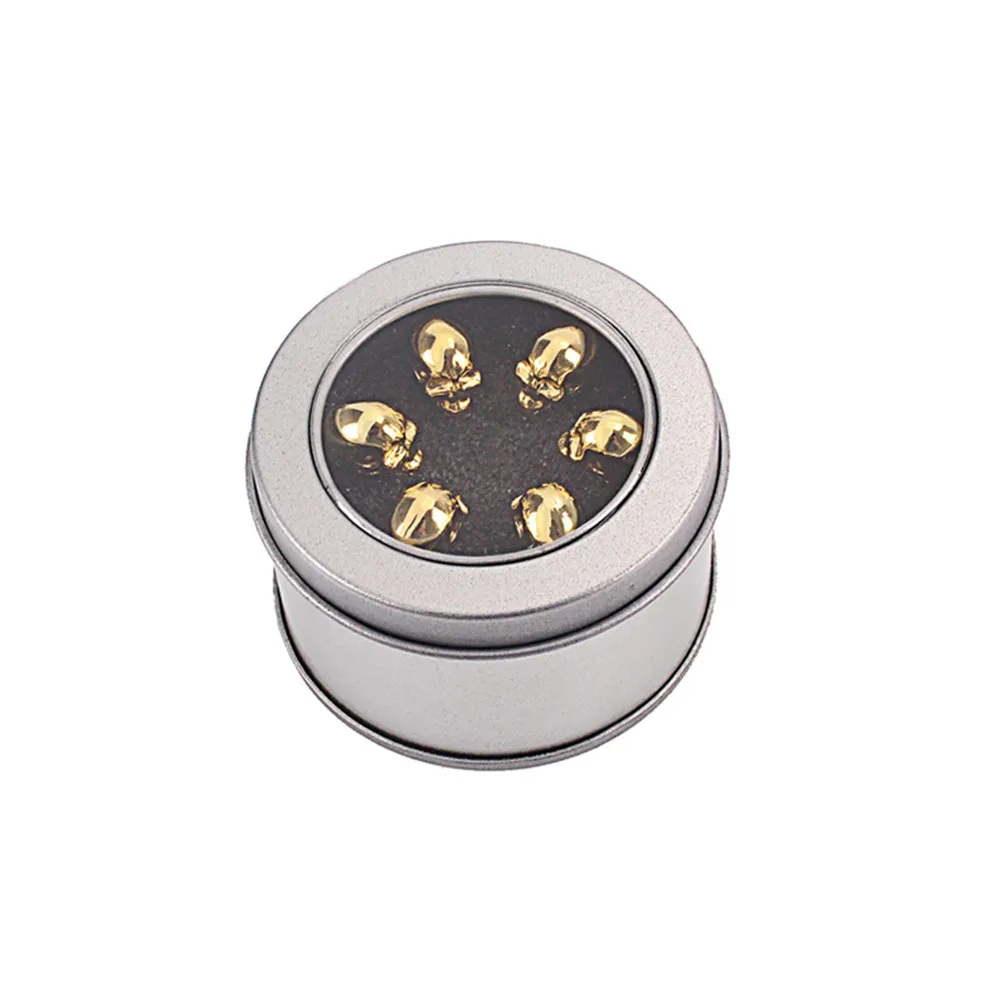 6Pcs Metal Skull Bridge Pins for Traditional Acoustic Guitar and Mandolin Protect Bridge Improve Sound Quality Unique