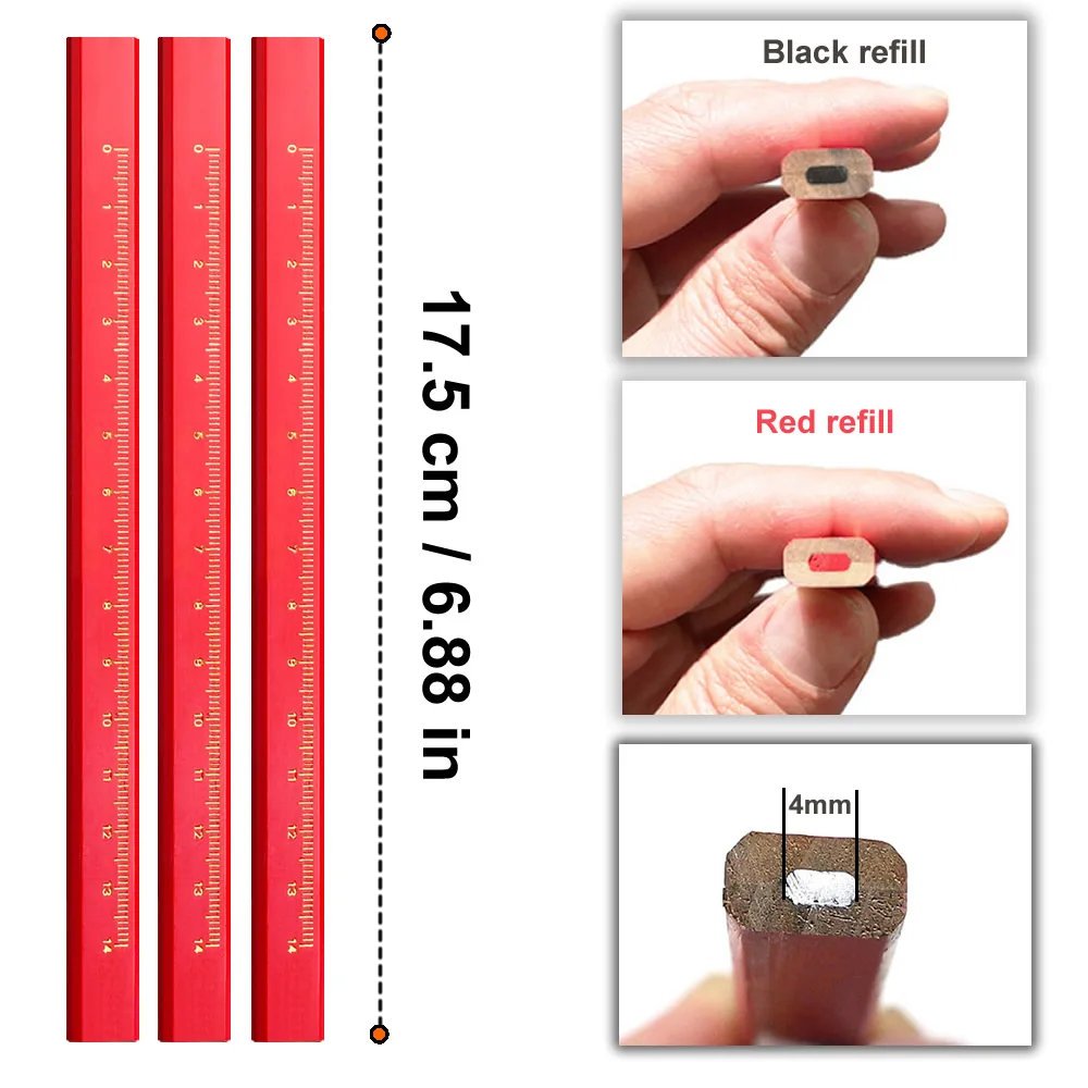 1/5/10 قطعة قلم نجار سميك الأساسية قلم أسود خاص بمناسبة القلم DIY بها بنفسك مع مقياس أداة النجار القلم القرطاسية بمناسبة القلم #2