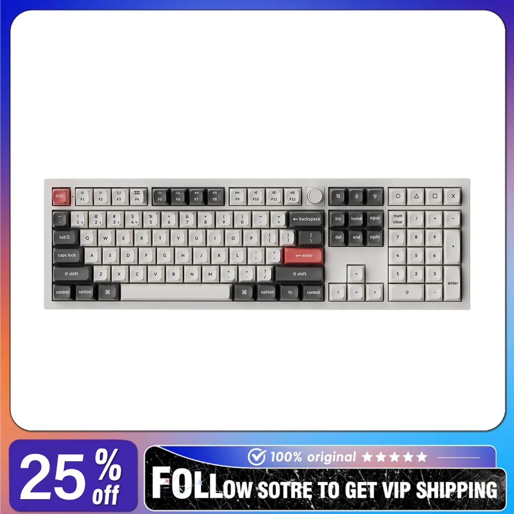 Teclado Mecânico Sem Fio Original Q6 Ultra Dual 8k em Alumínio RGB com Três Modos e 108 Teclas, Estrutura Gasket, Teclado Personalizado