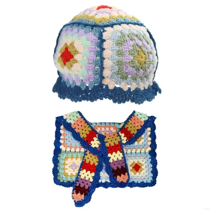 Topi Rajut Bunga Topi Rajut Selendang untuk Wanita Topi Bordir Musim Panas Topi Nelayan Bunga Kerai untuk untuk