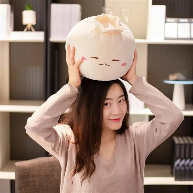   Soft And Furry Steamed Bun Plush Toy With Realistic Design Perfect Stuffed Doll For Home Desk Decoration And Cuddling