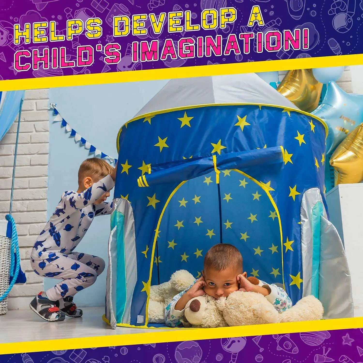 เต็นท์สําหรับของเล่นเด็กเต็นท์อวกาศเรือเล่นเต็นท์เต็นท์พับได้ของขวัญที่ดีที่สุดสําหรับ