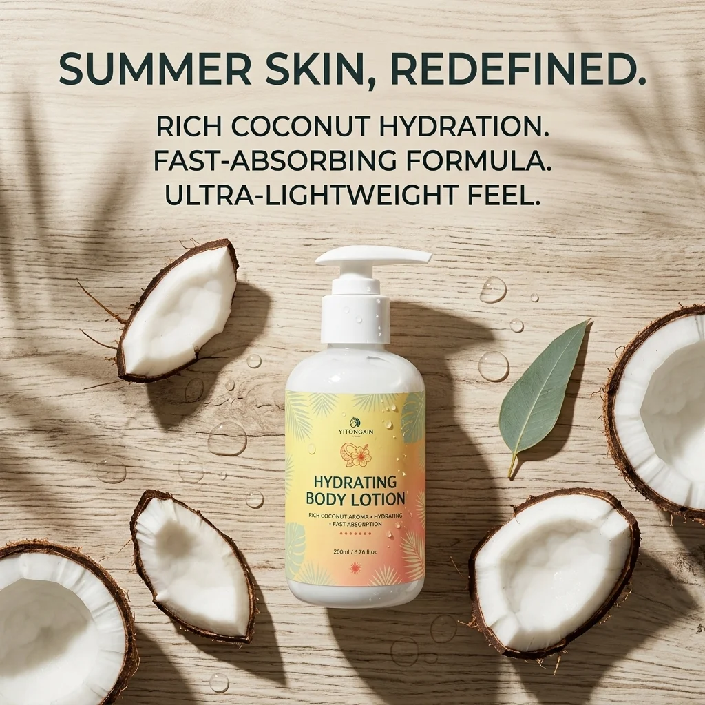 200ml Coconut Body Lotion After-Sun Fast-Absorbing Ultra-Lightweight Non-Greasy Radiant