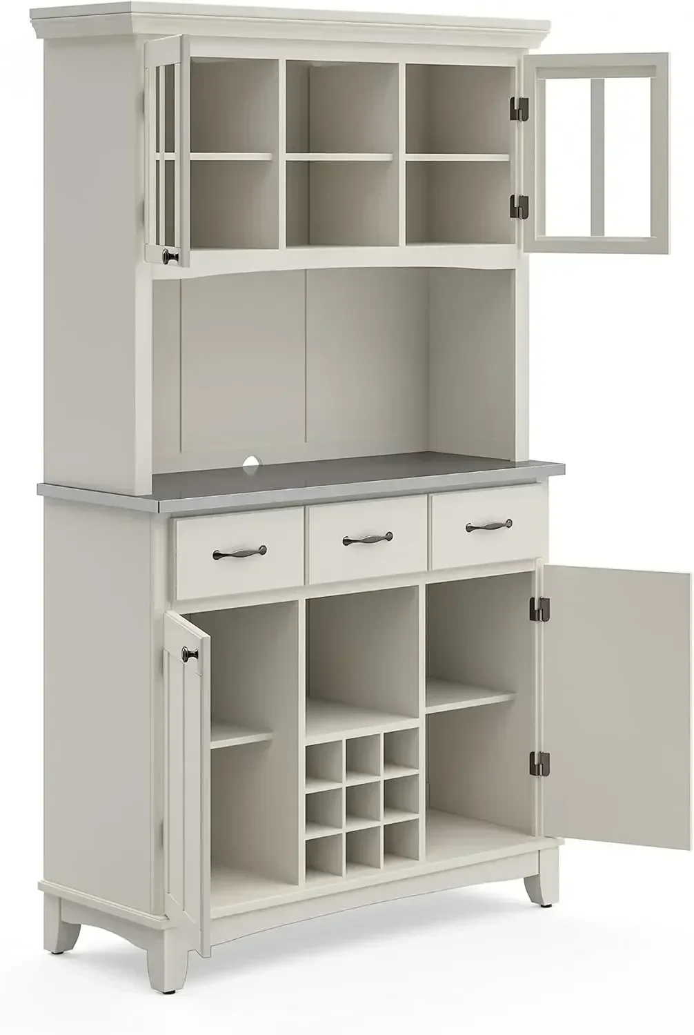 dressoirs-buffets-credenzas, server met hok, gebroken wit