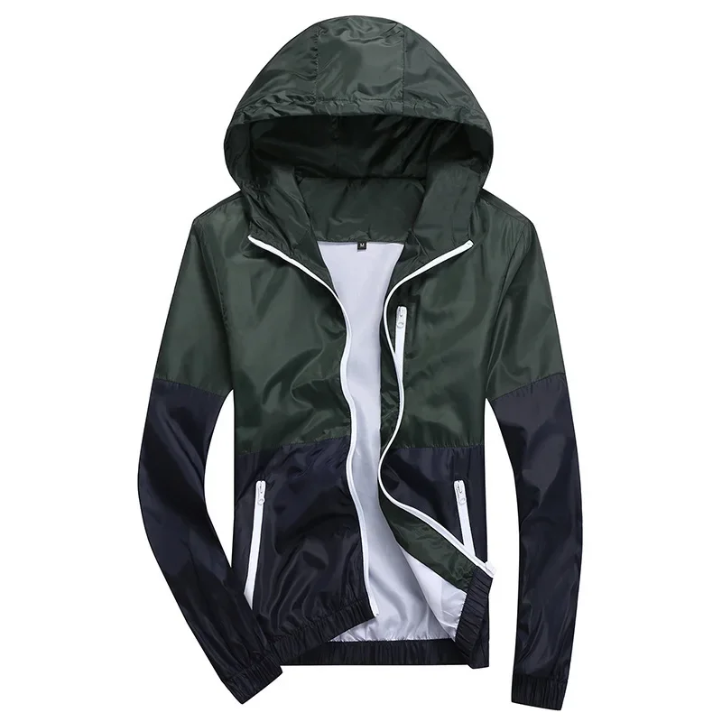 Men's Casual Hooded Jacket 2025 Spring Autumn High Quality Fashion Windbreaker Zipper Outwear Thin