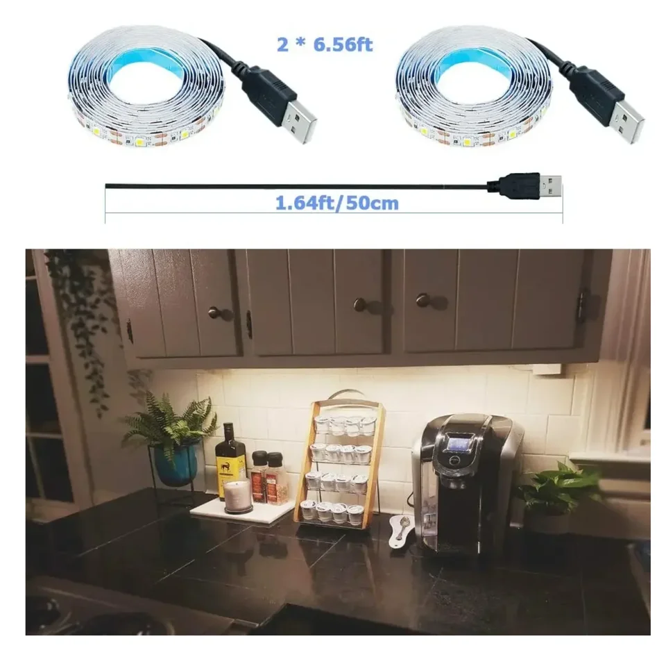 DC 5V USB LED Strips 2835 White Warm White LED Strip Light TV Background Lighting Tape Home Decor Lamp 1- 5m LED String Light, image 5