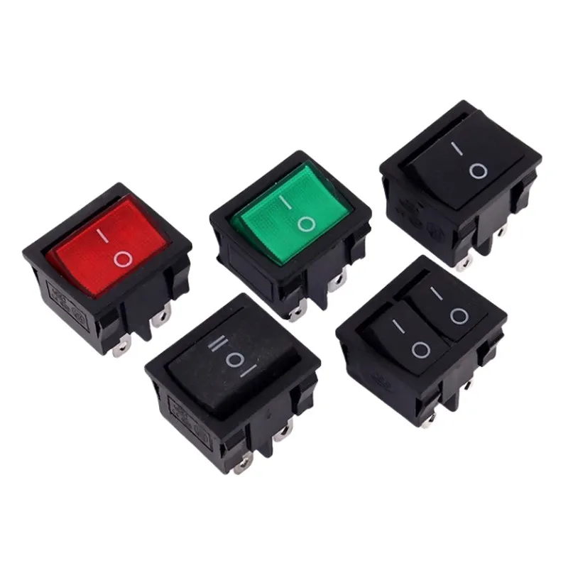 100pcs KCD5 Ship-type Switch 21X24mm 4-pin 2-position Button Switch 6A 250V
