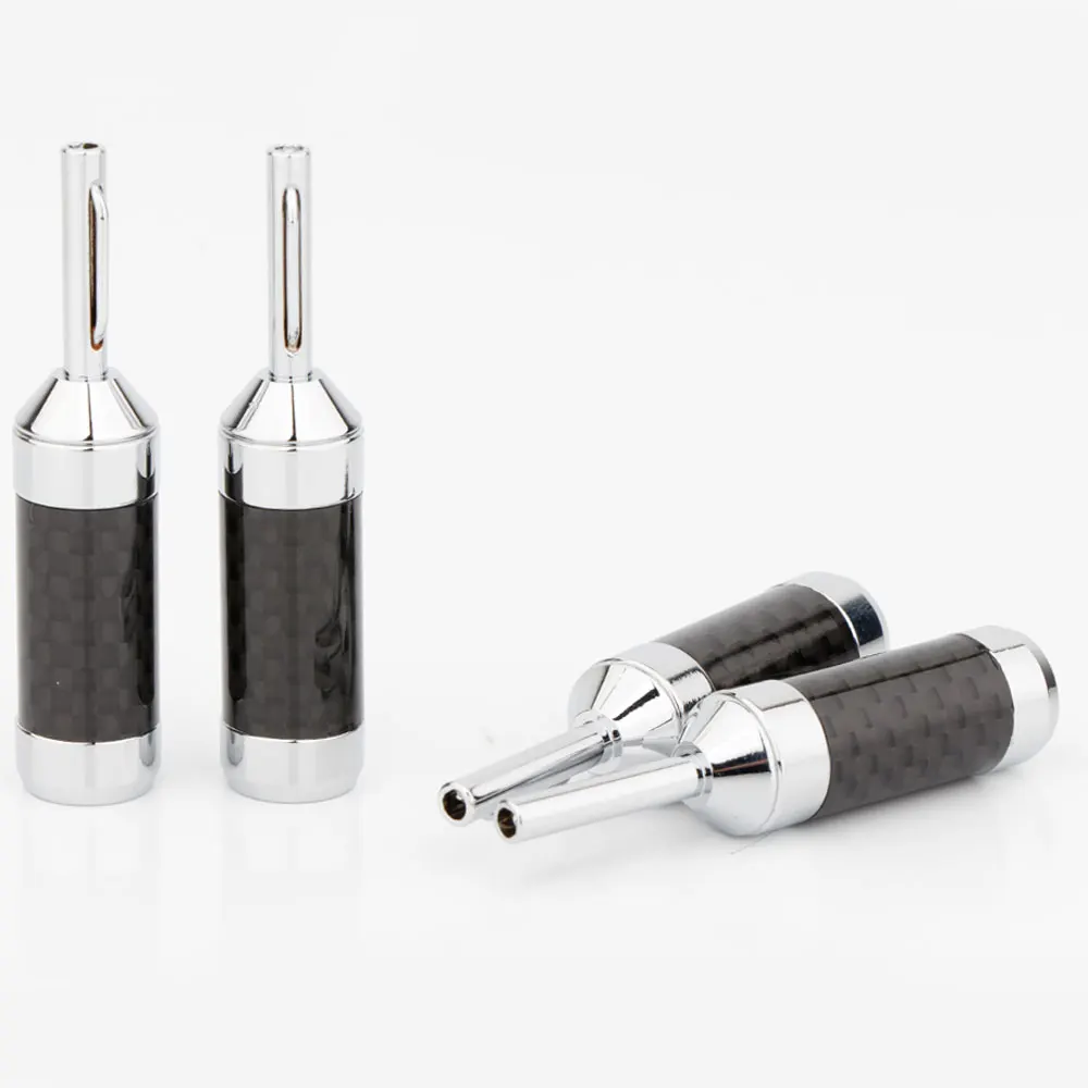 

High-End Carbon Fiber Rhodium Plated Banana Plug Audio HIFI Speaker Cable Plug Loudspeaker Connection Terminal